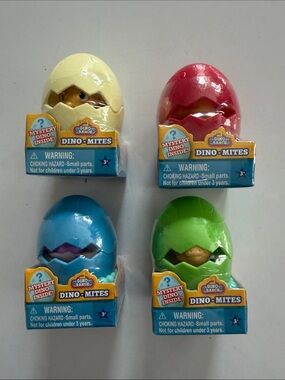 NIP Dino-Mites Mystery Hatchling Eggs - Yellow, Pink, Blue, Green (Set of 4)